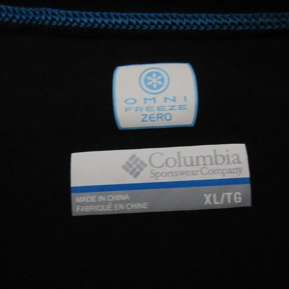 Columbia Activewear T-Shirt Top XL Omni Freeze Zero Crewneck Short Sleeve Black - Picture 3 of 9